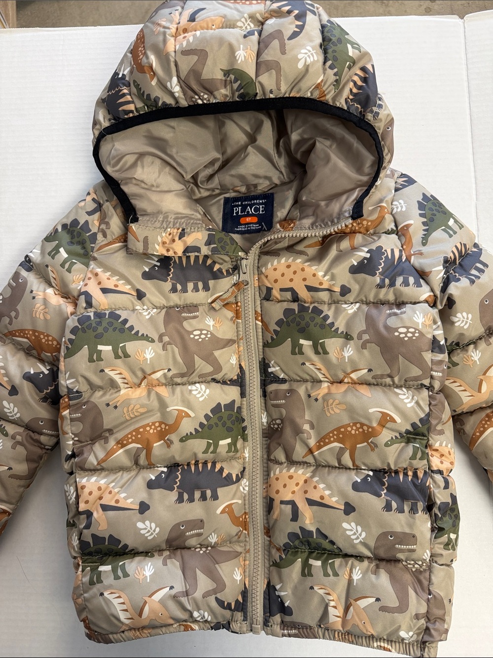 Childrens Place Dinosaur Puffer Winter Jacket 5